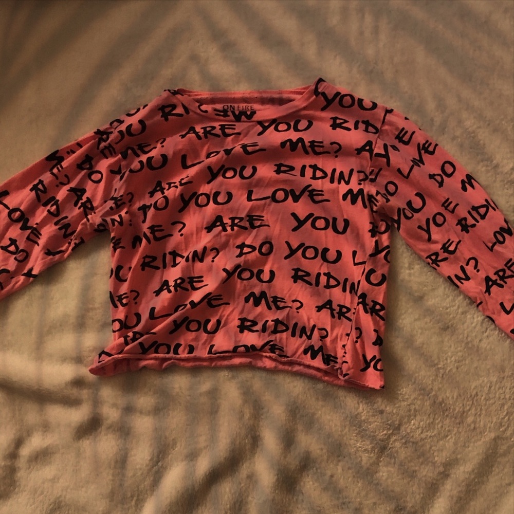 Pink love crop top
